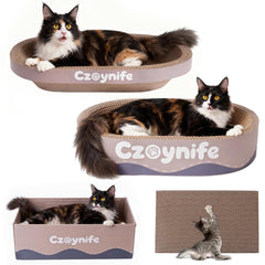 Czoynife rascador carton caja, promueve juego y afila uñas.