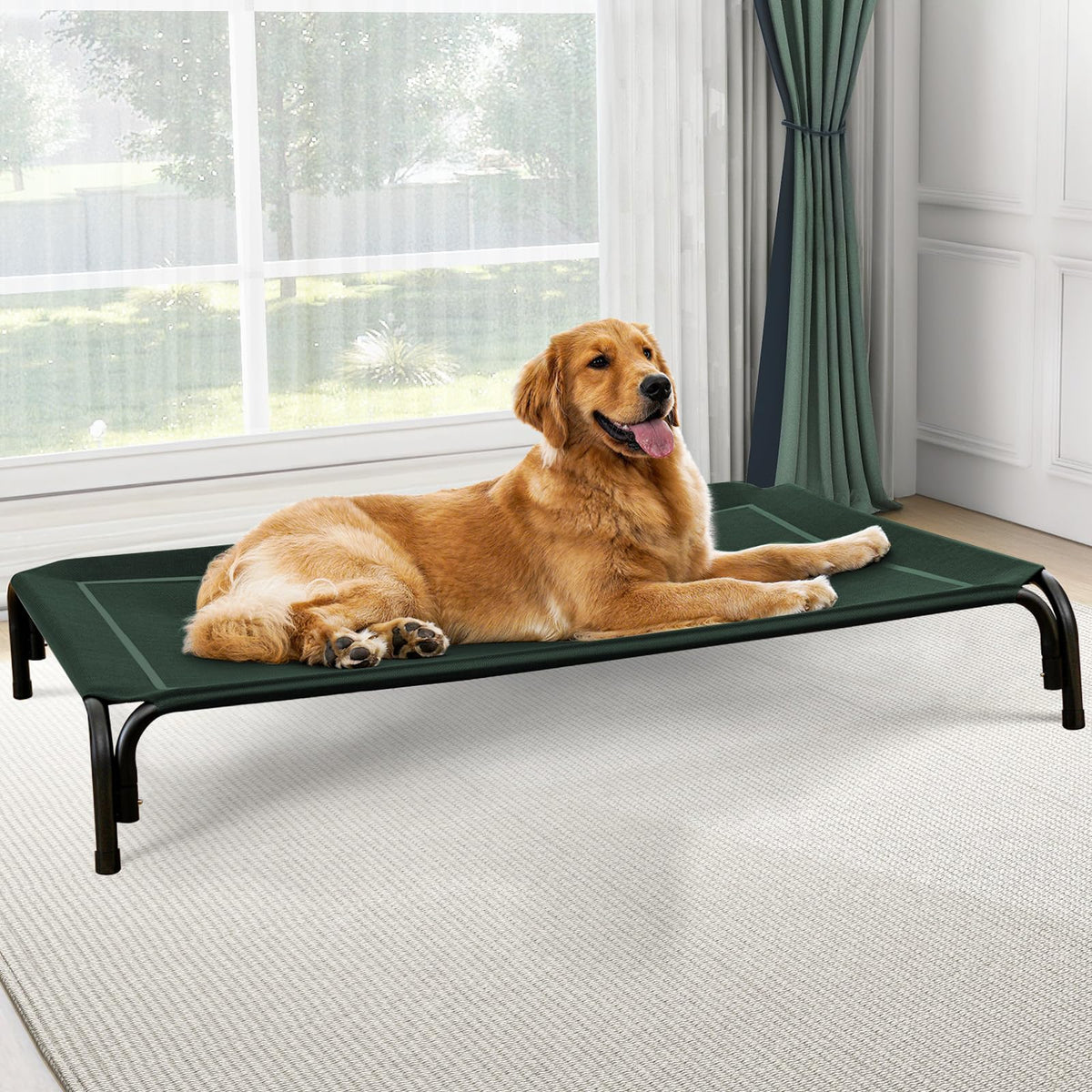 Czpalo Cama Elevada para Perros exterior-interior ofrece descanso cómodo y seguro al aire libre.