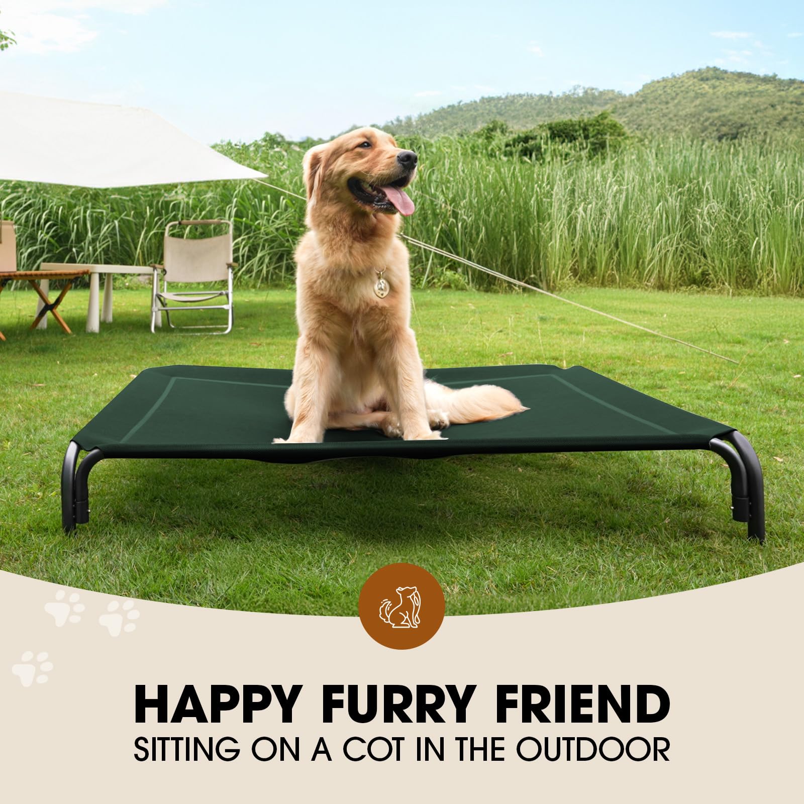 Czpalo Cama Elevada Perro Malla Transpirable ofrece superficie fresca para días cálidos.