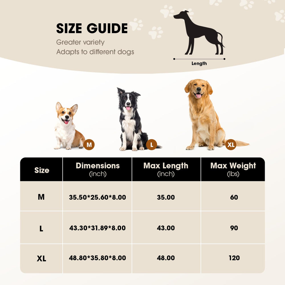 Tamaño grande: cama para perros medianos o grandes ofrece amplio espacio.