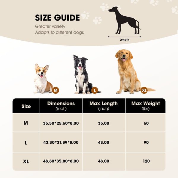 Tamaño grande: cama para perros medianos o grandes ofrece amplio espacio.