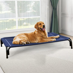 Czpalo cama elevada para perros con malla transpirable, ideal para exterior.