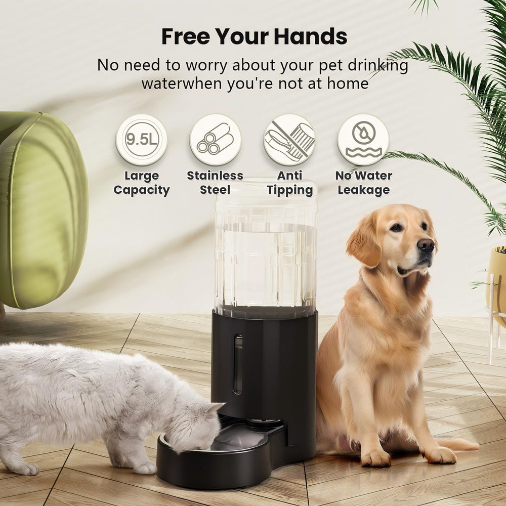 CZPET bebedero automático: tazón inoxidable, agua segura para mascotas.