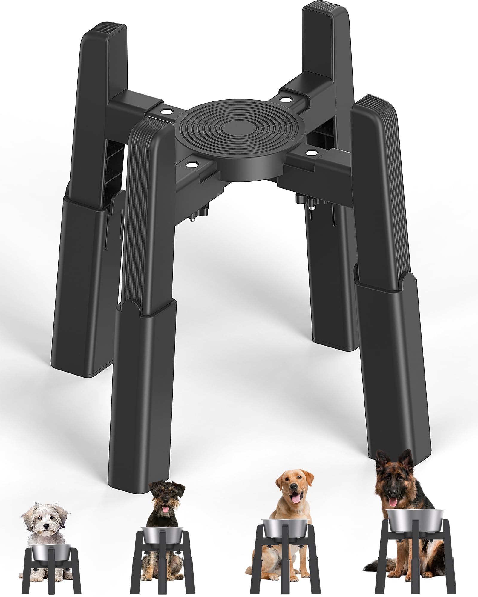 CZPET soporte elevado ajustable para perros medianos y grandes, mejora la postura al comer