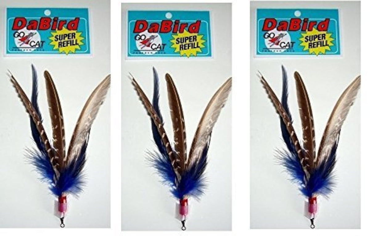 DaBird Super Feather Refill, tres plumas, movimiento realista para juego interactivo.
