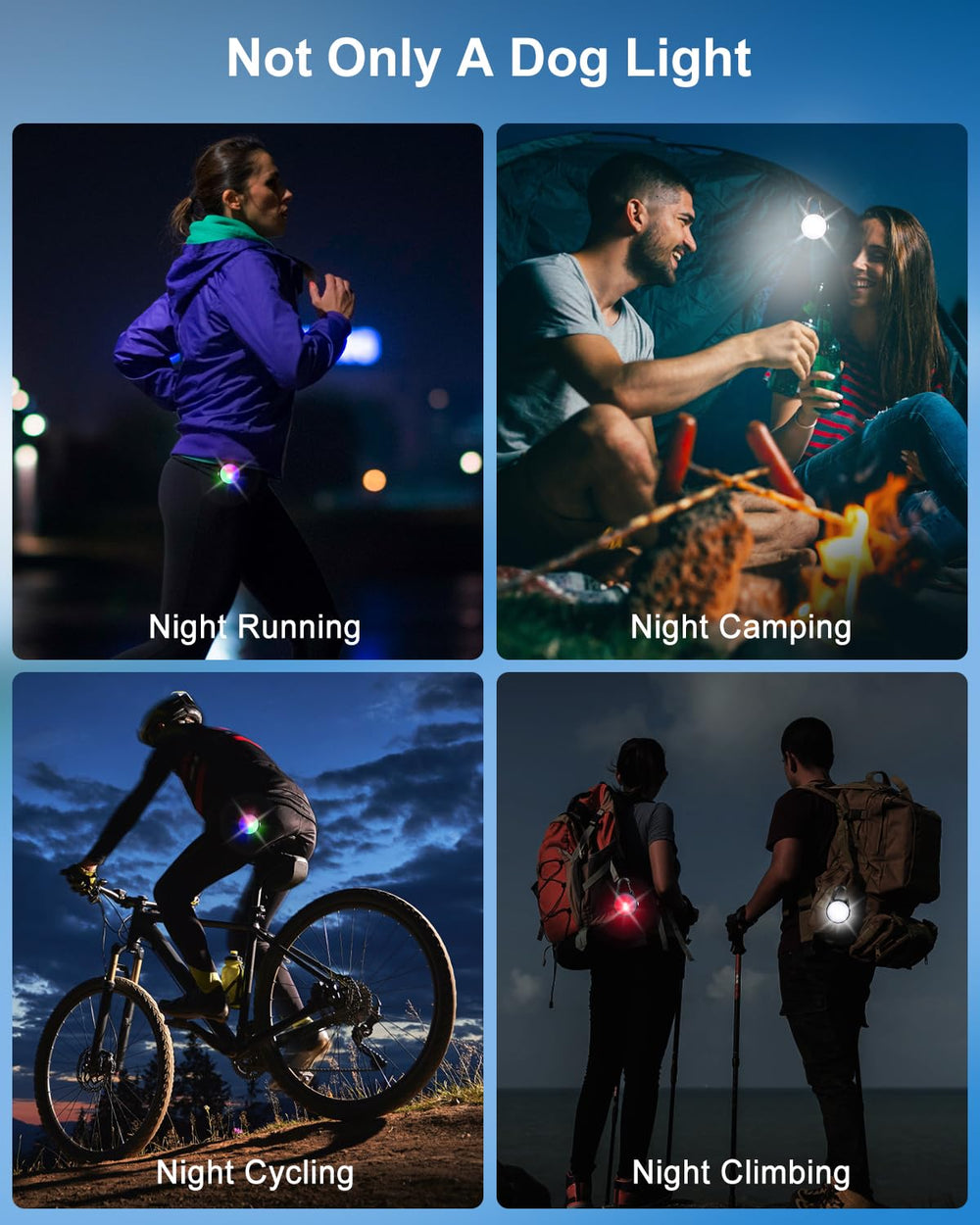 DAAMENT ideal para paseos nocturnos, ciclismo y camping al aire libre.