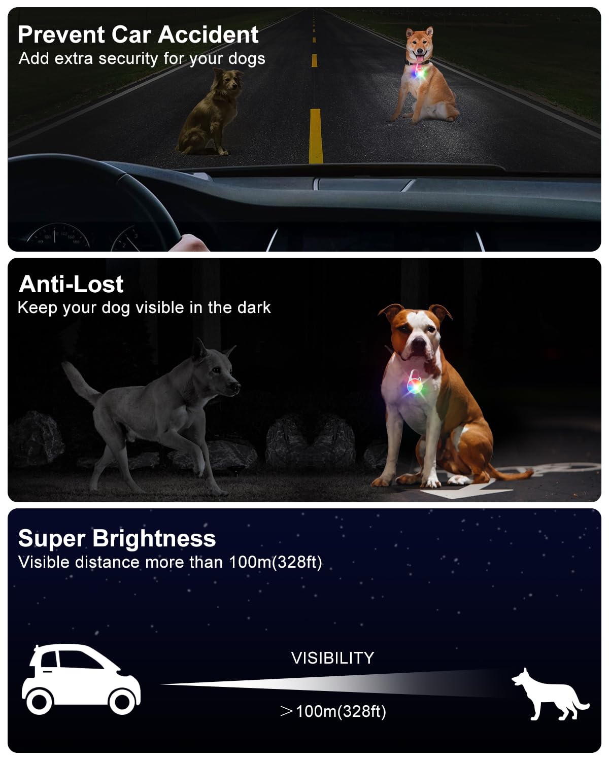 DAAMENT: luz de seguridad para exterior, perfecta para camping y ciclismo.