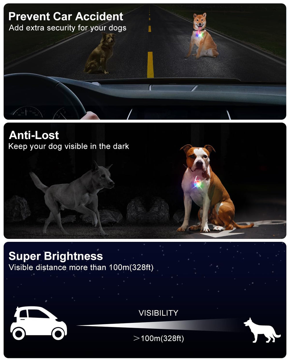 DAAMENT: luz de seguridad para exterior, perfecta para camping y ciclismo.