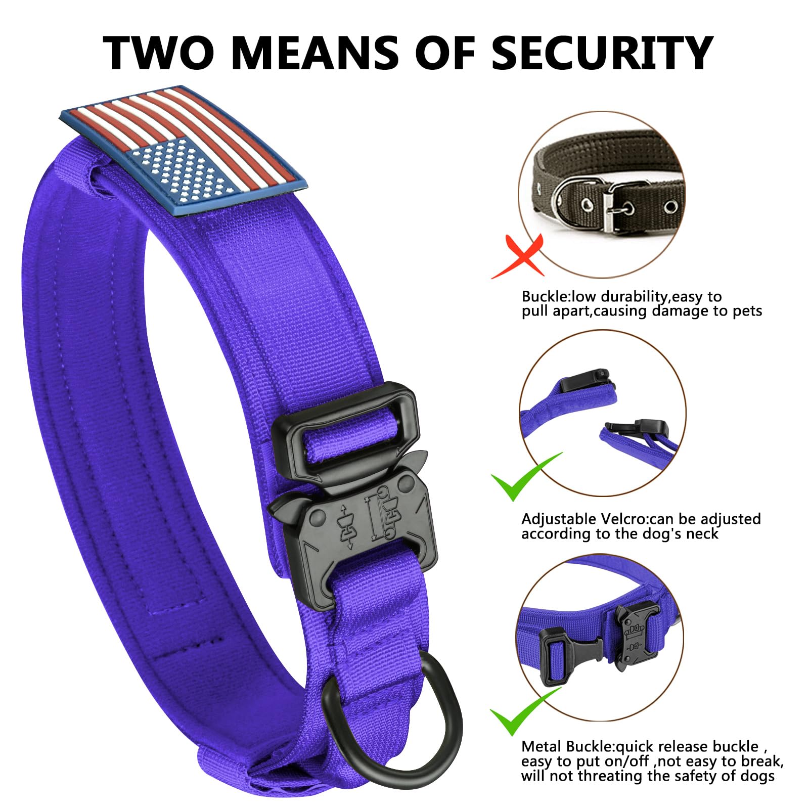 DAGANXI collar tactico: ajuste sencillo para uso diario y seguridad.