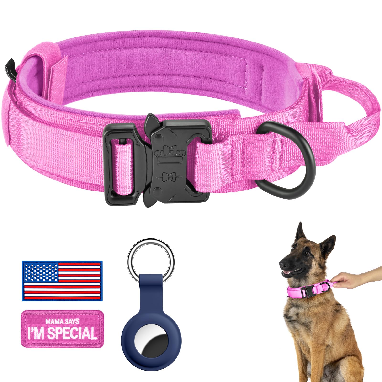 DAGANXI collar táctico con ajuste cómodo para perros grandes.