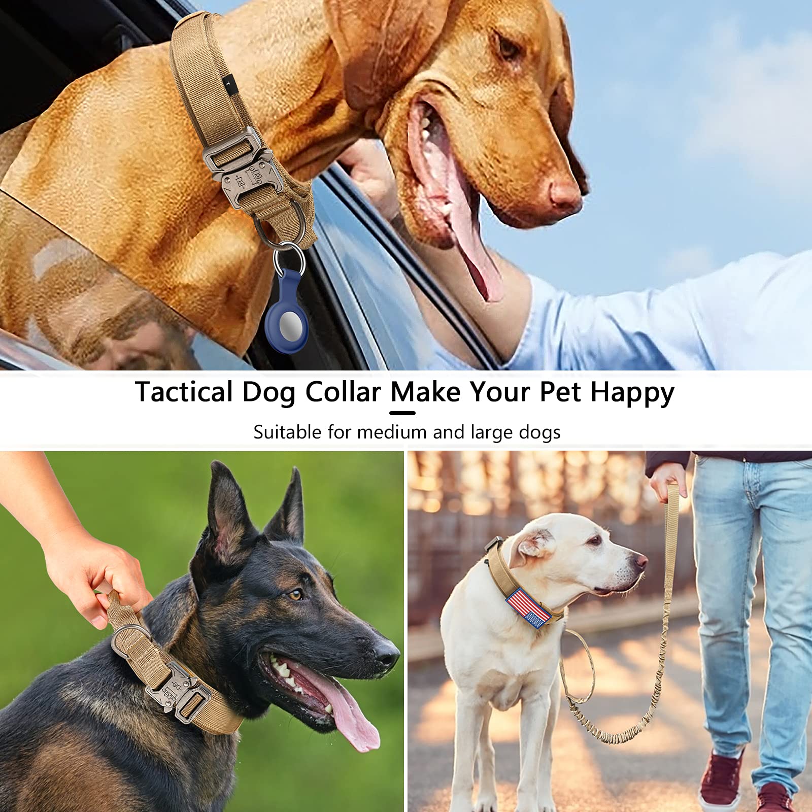 DAGANXI collar táctico con funda para Airtag para rastreo y regreso a casa.