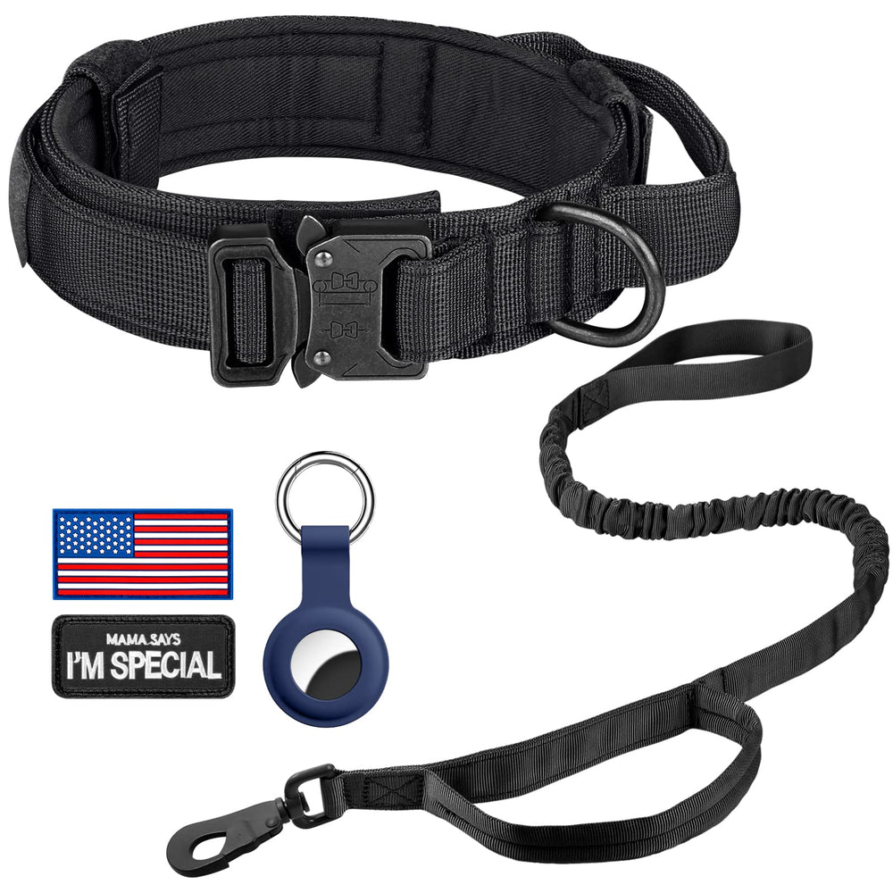 Collar táctico DAGANXI de nylon 1000D con ajuste cómodo para perros grandes.