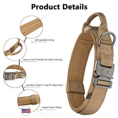 DAGANXI collar táctico con parches personalizables para identificar al perro.