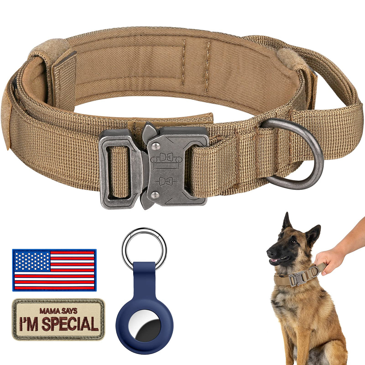DAGANXI collar táctico para perros con nylon 1000D, duradero para entrenamientos.
