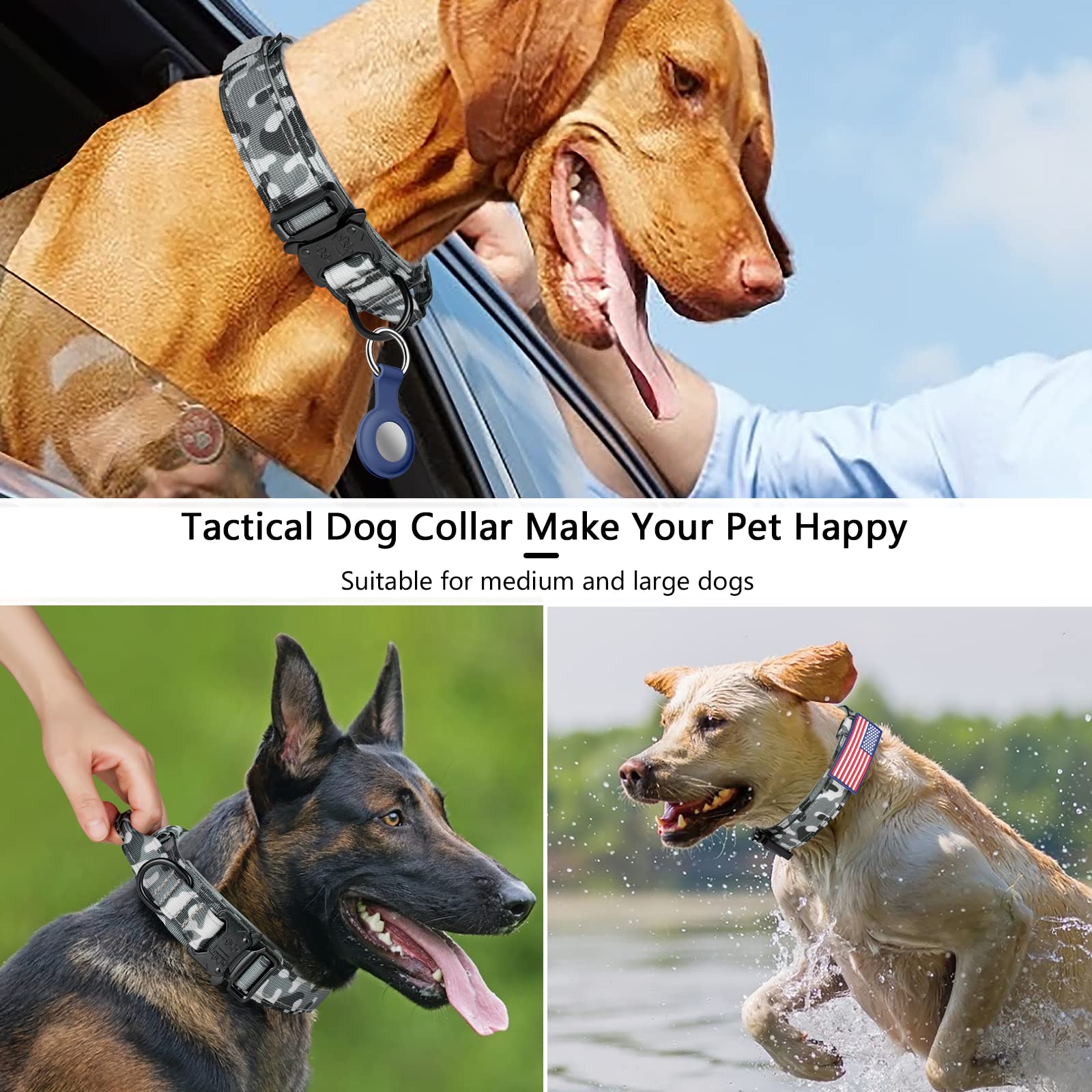 Guía de talla DAGANXI para ajuste cómodo y seguro del collar táctico.