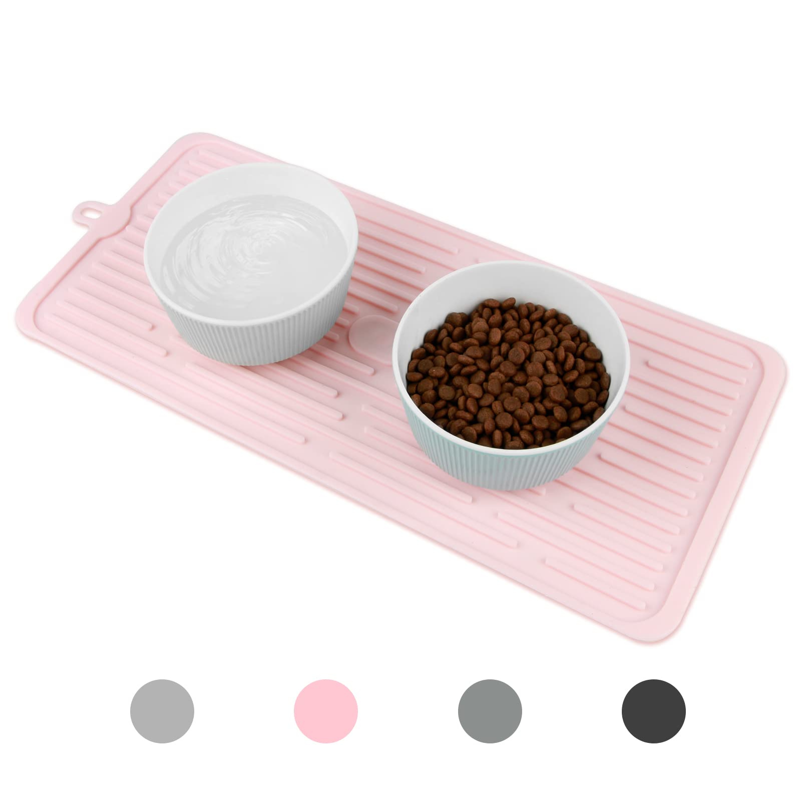 Mantel de silicona Dahaiwua para mascotas en rosa mantiene cuencos estables durante la comida