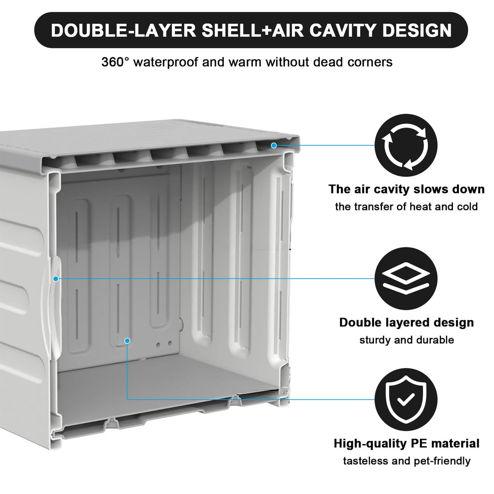 Dahivs casita caliente exterior, cortina de PVC transparente mantiene interior seco.