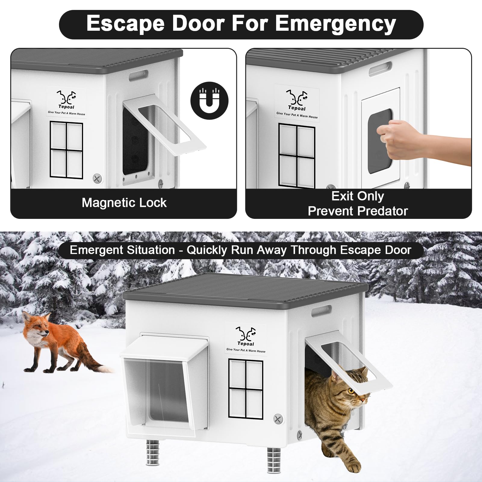 Dahivs casita caliente exterior, techo impermeable protege contra lluvia.