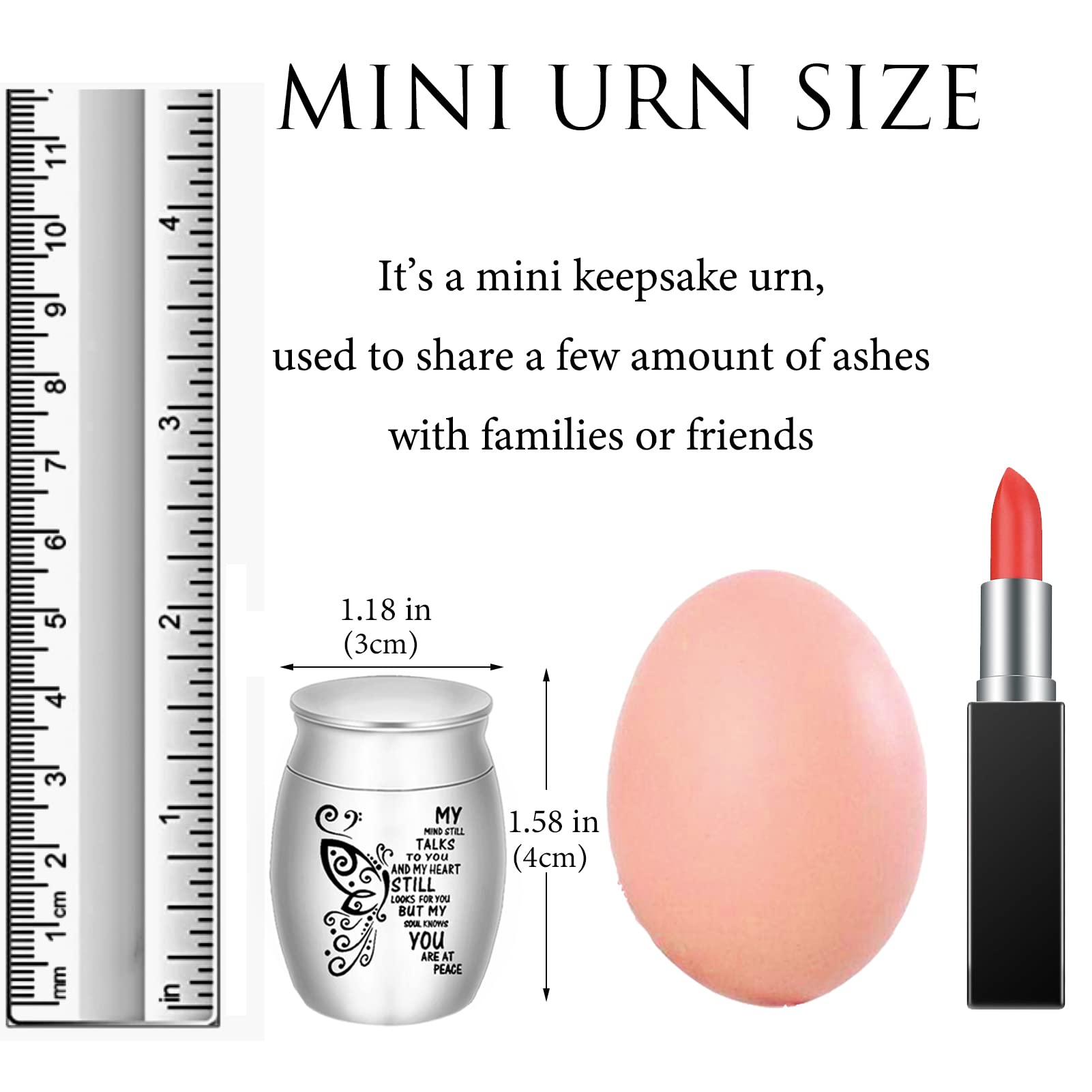 DAIFFUNE urna mini de aluminio, empaque, regalo emotivo para conmemorar a un ser querido.
