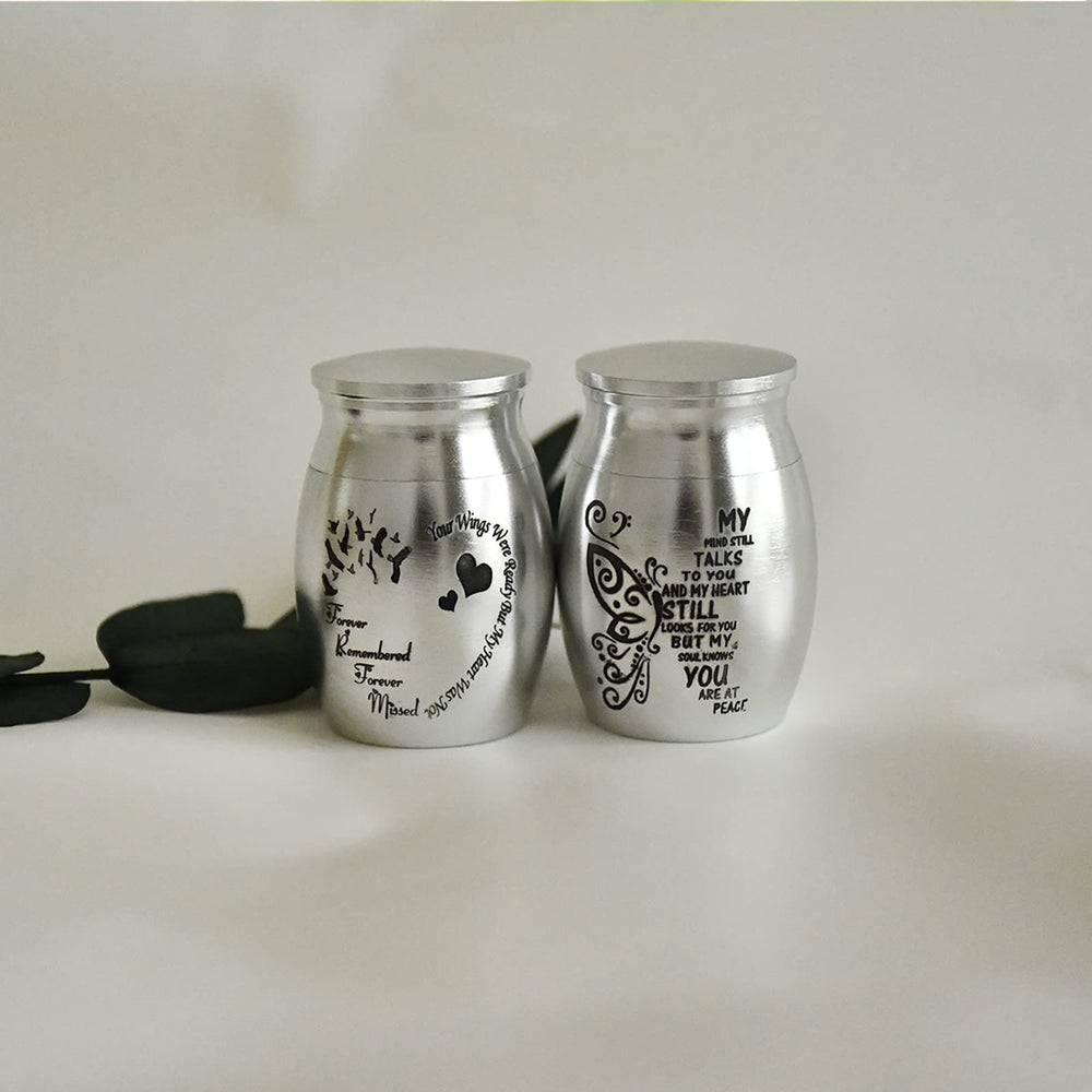 DAIFFUNE urna mini de aluminio, interior, apta para cenizas, cabello u objetos personales.
