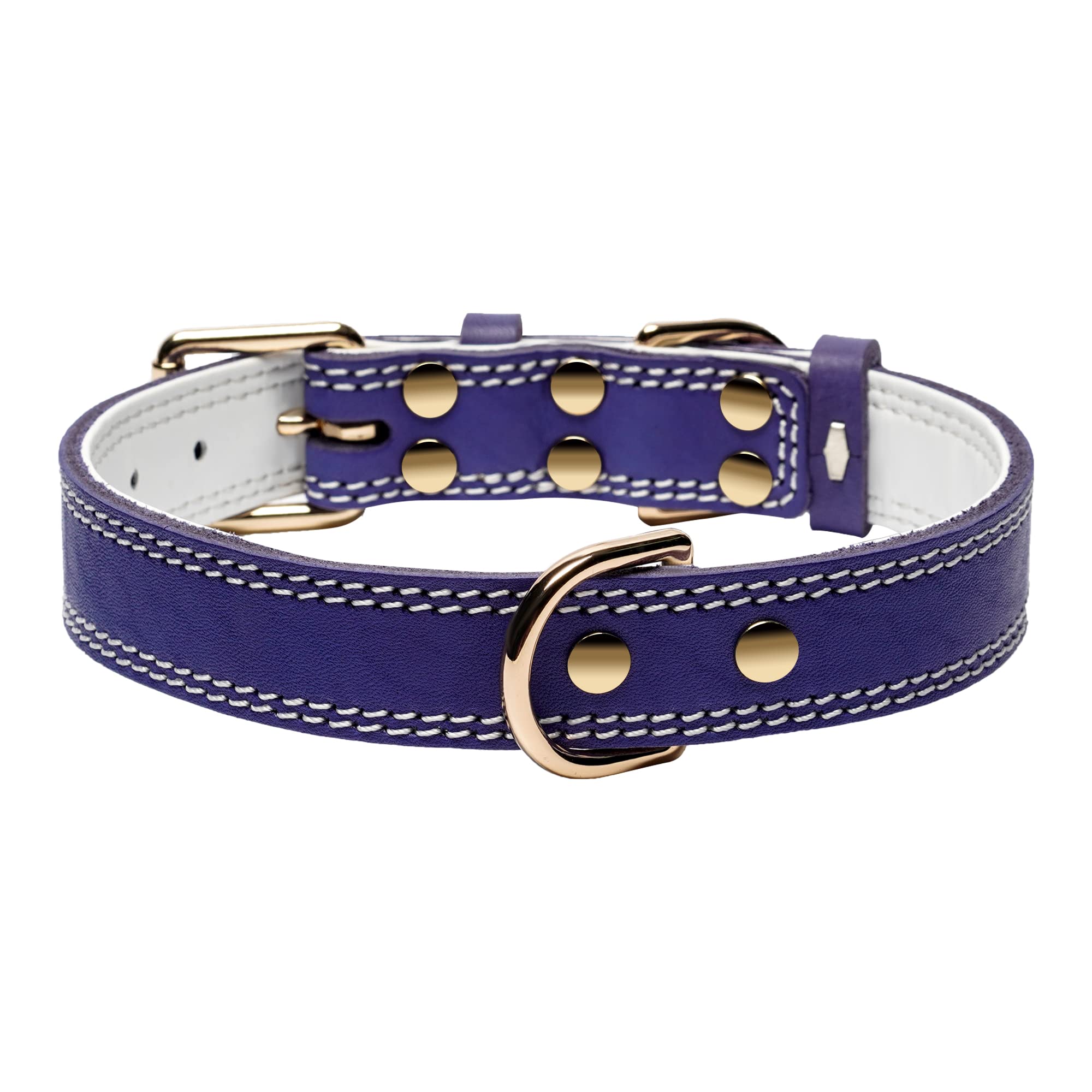 DAIHAQIKO collar cuero genuino color morado para estilo y función