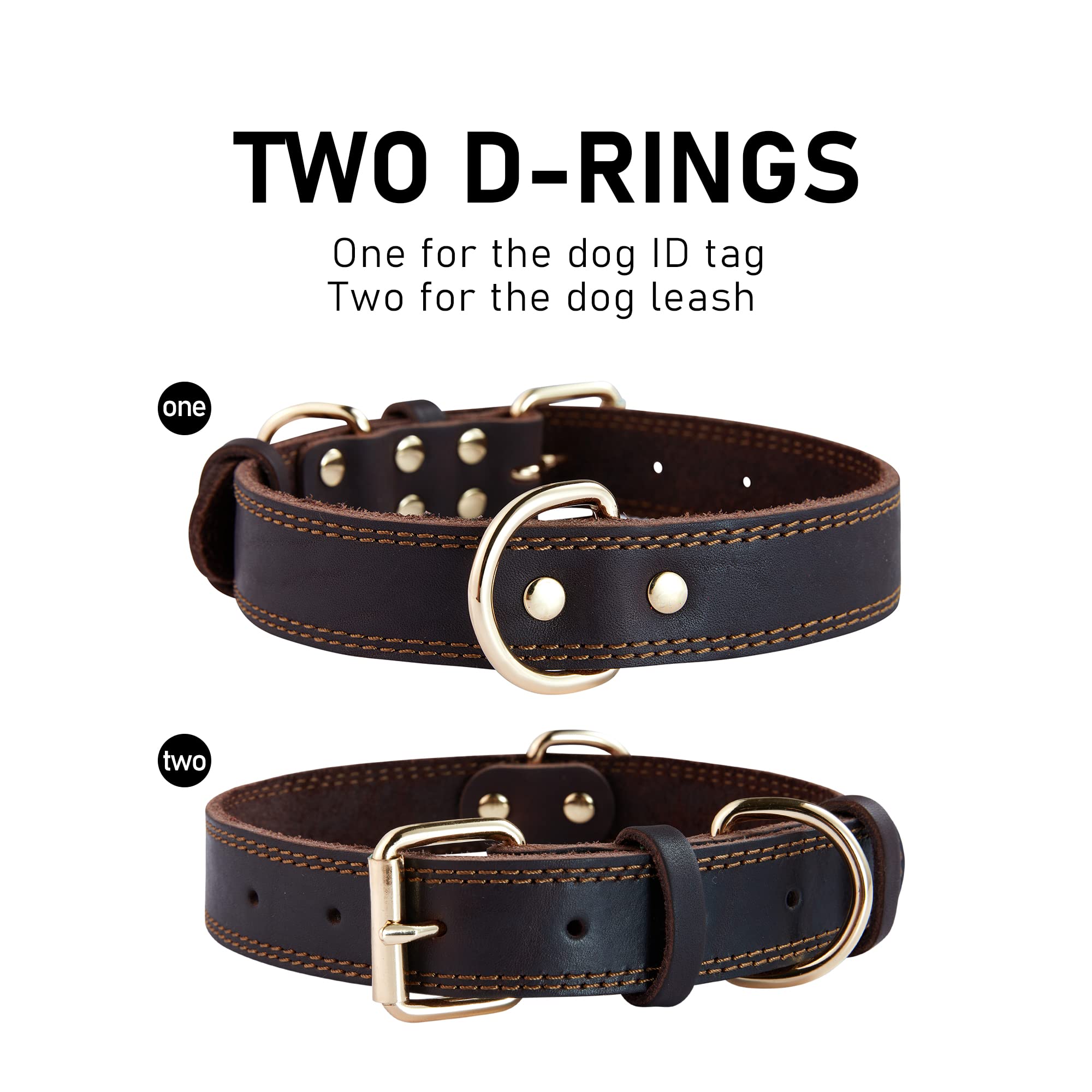 DAIHAQIKO collar de cuero genuino, opción versátil para entrenamiento y paseos