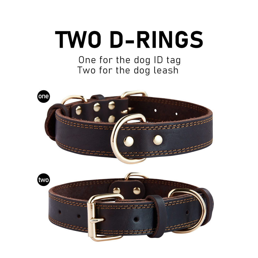 DAIHAQIKO collar de cuero genuino, opción versátil para entrenamiento y paseos