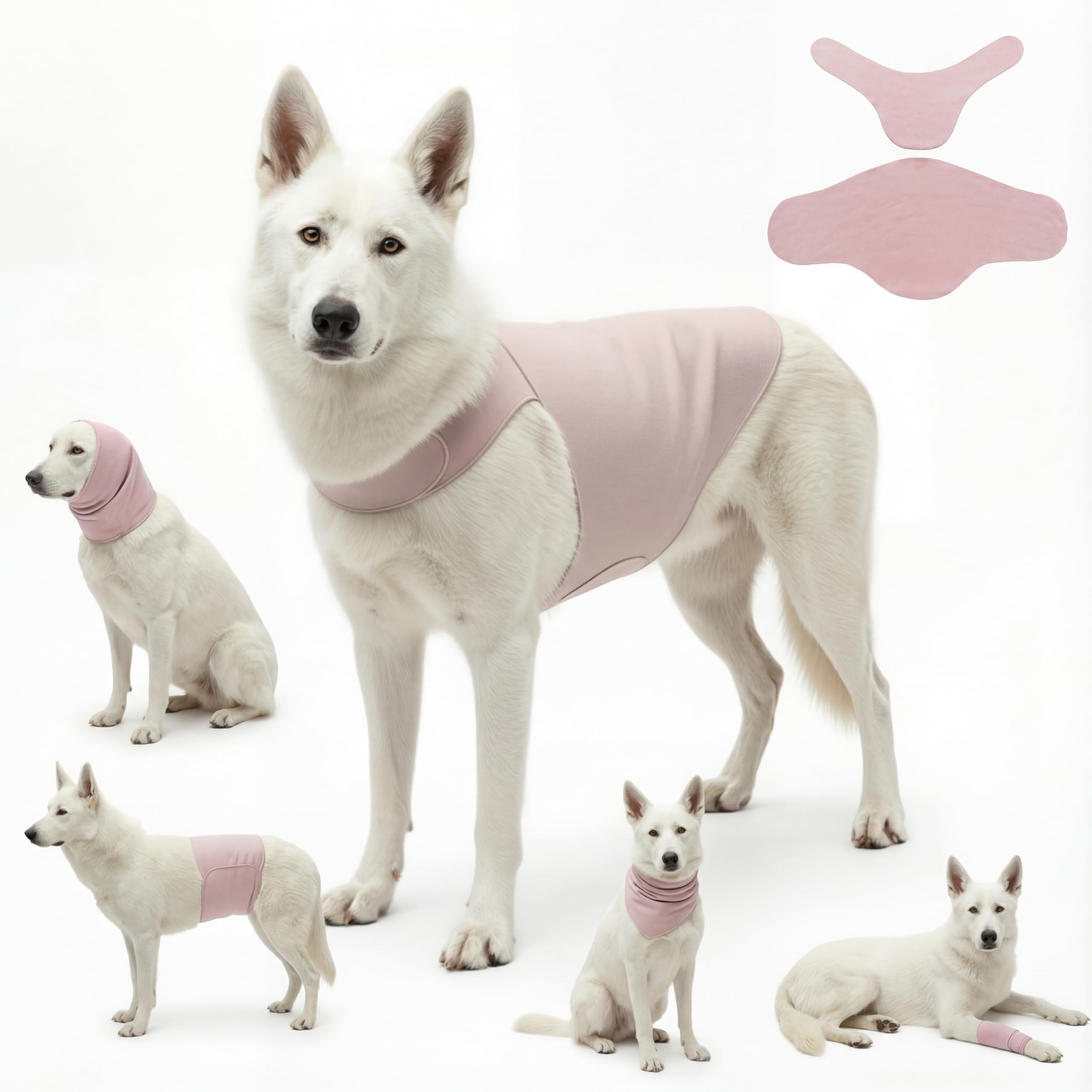 DAJIDALI Chaleco de ansiedad para perros y gatos, vista frontal, calma durante salidas.