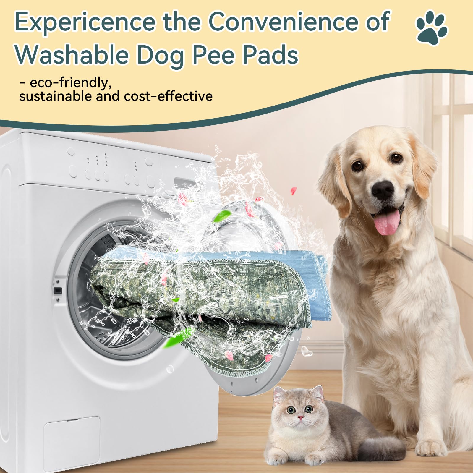 DAMIROON paño lavable para perro, usos versátiles en casa, viaje o jaula.