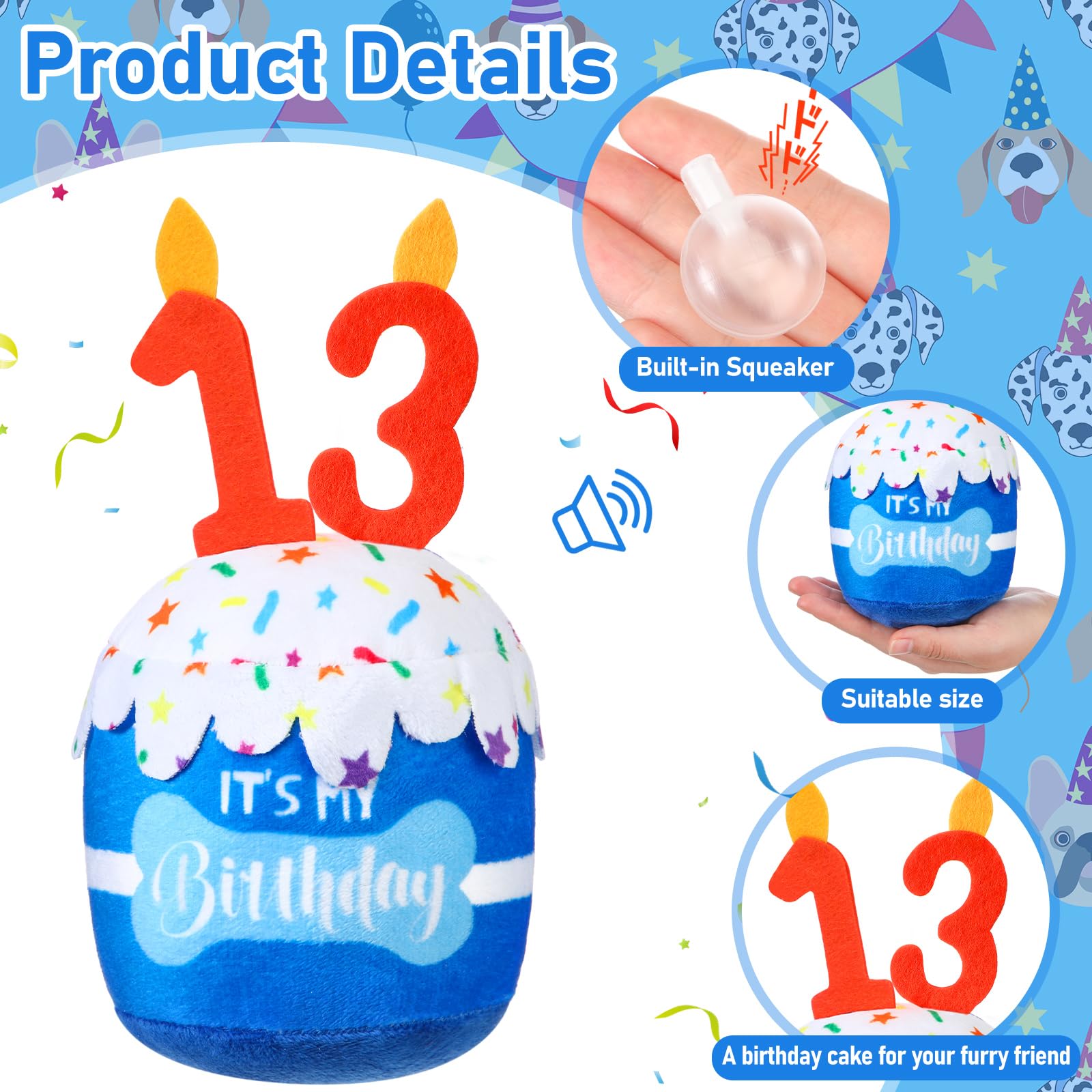 Dansydaisy diseño tridimensional pastel perro, añade toque temático a la celebración.