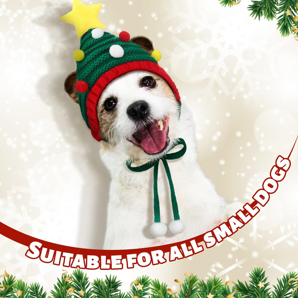 Gorro Santa Dansydaisy para perro con bola blanca y campana para conjuntos festivos.