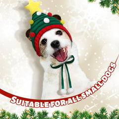 Gorro Santa Dansydaisy para perro con bola blanca y campana para conjuntos festivos.