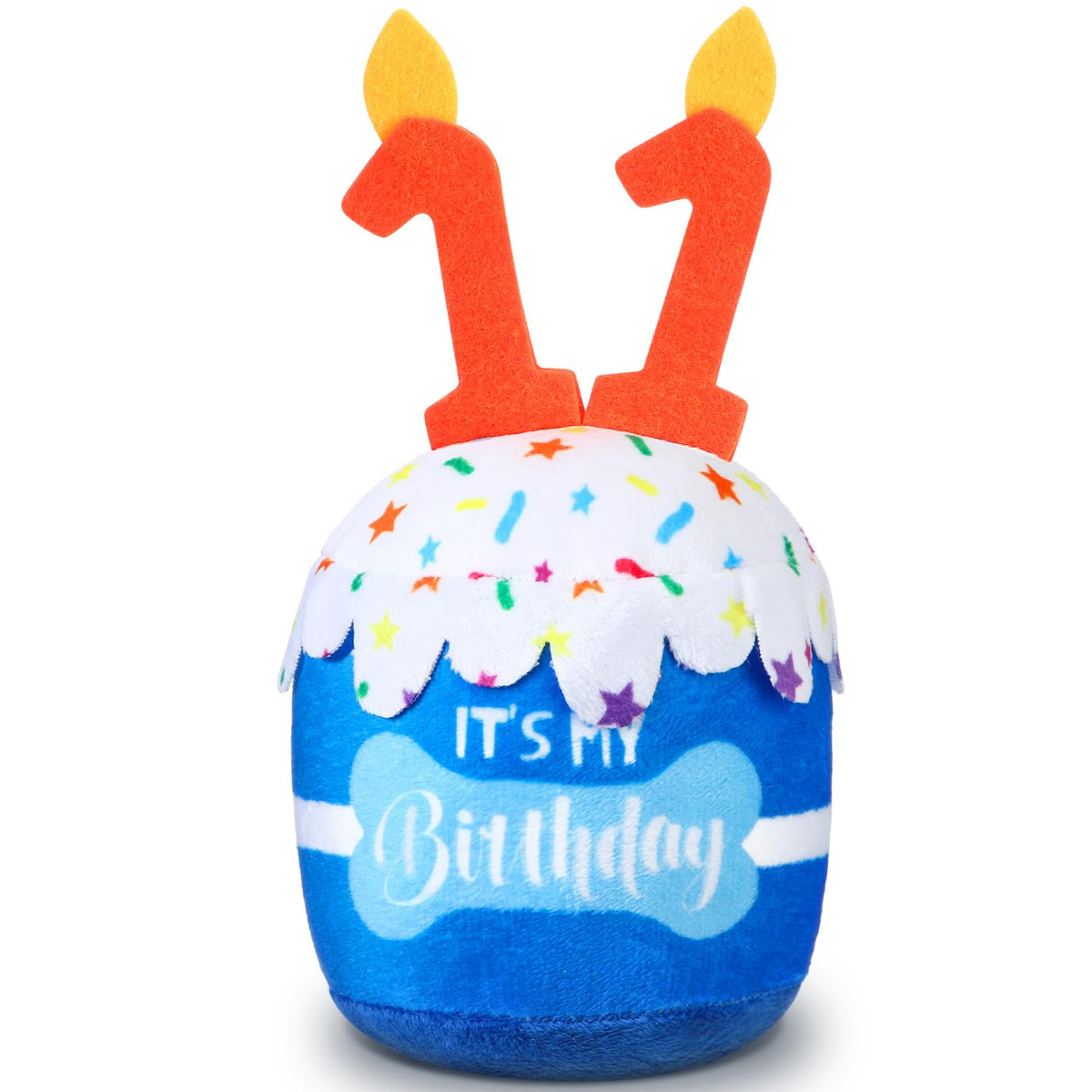 Dansydaisy pastel-cumpleanos-perro-11-azul, ideal para celebrar con juego.