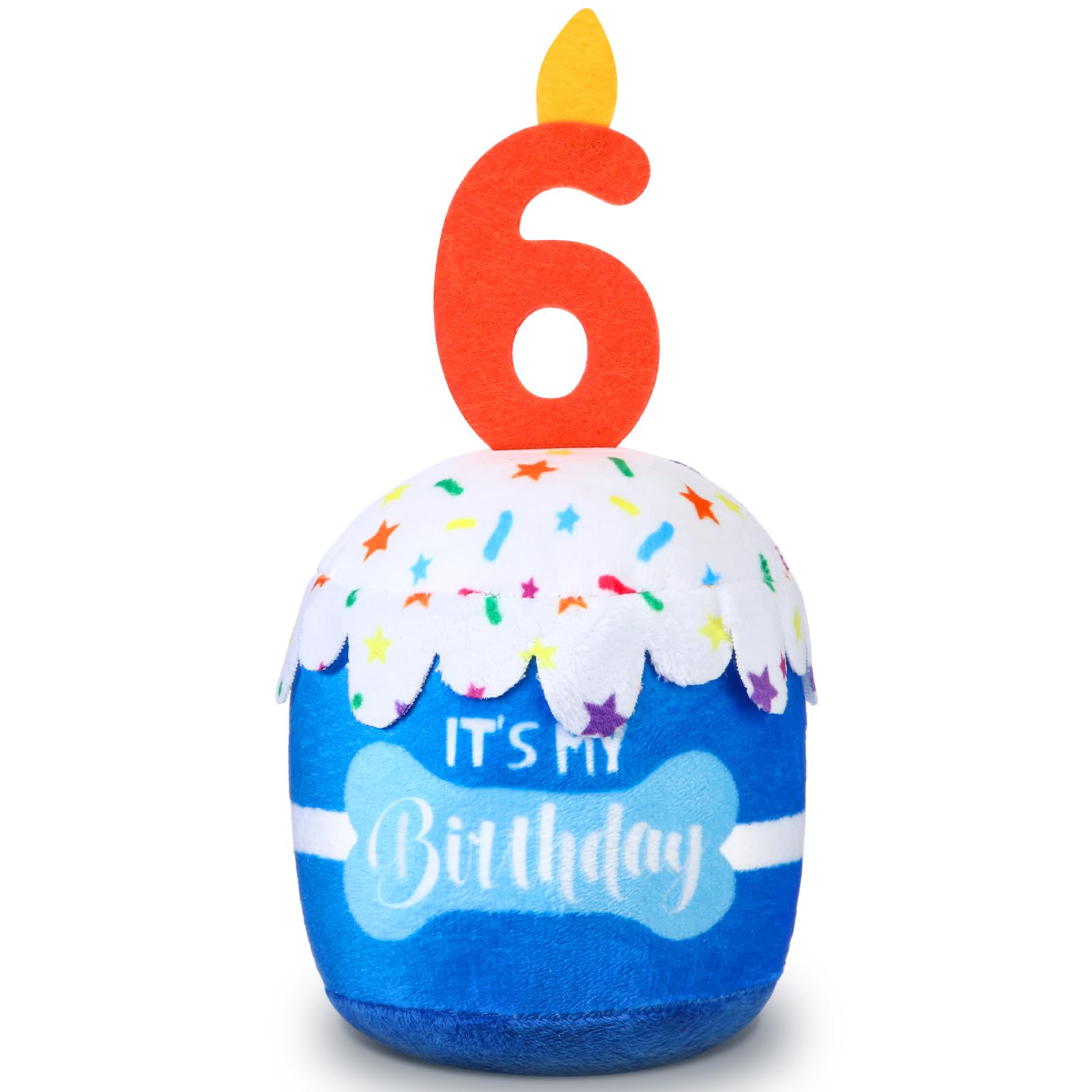 Dansydaisy juguete pastel de cumpleaños para perros azul, perfecto para fiestas y fotos