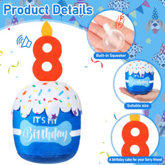 Dansydaisy juguete peluche para cumpleaños de perro azul, perfecto para juego seguro.