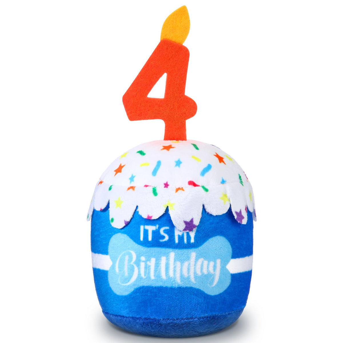 Dansydaisy juguete-peluche-torta-perro 4to cumpleaños, ideal para decorar la fiesta