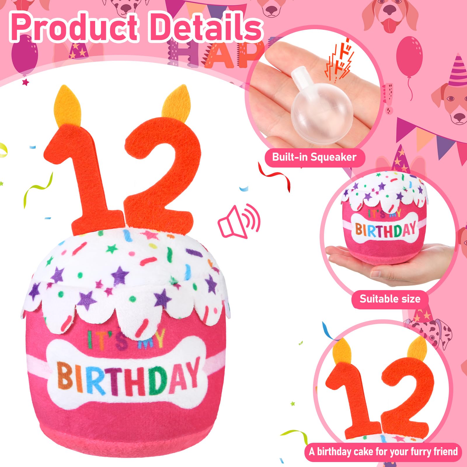 Dansydaisy juguete para perro con sonido rosa, promueve juego interactivo y estimulación.