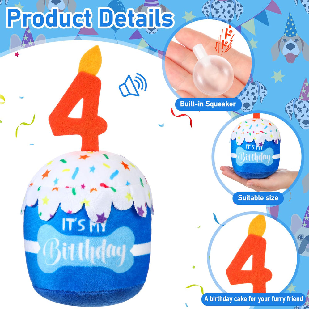 Dansydaisy peluche-cumpleanos-perro-azul, suave y duradero para juego diario