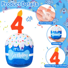 Dansydaisy peluche-cumpleanos-perro-azul, suave y duradero para juego diario