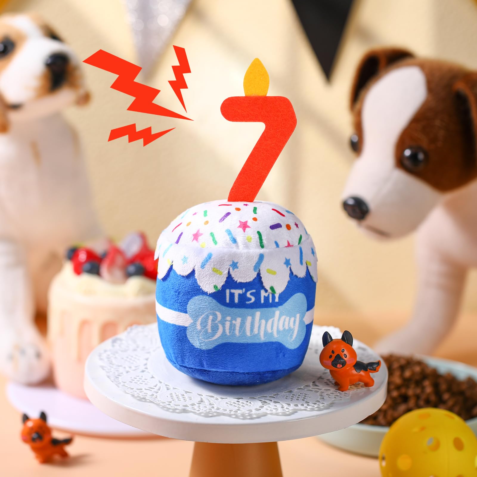 Dansydaisy pastel para cumpleaños canino, suave al tacto para mimos