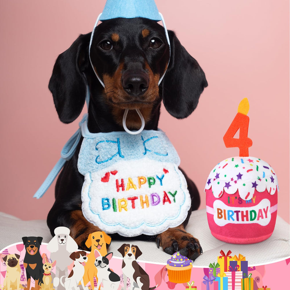Dansydaisy pastel de cumpleaños para perro rosa, opción de morder suave para juego