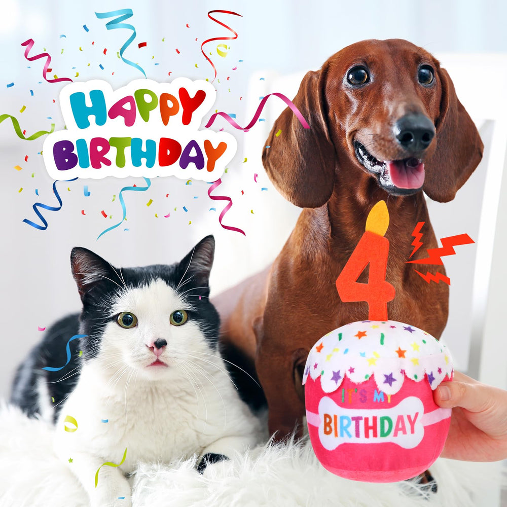 Dansydaisy pastel de cumpleaños para perro rosa, textura suave y duradera