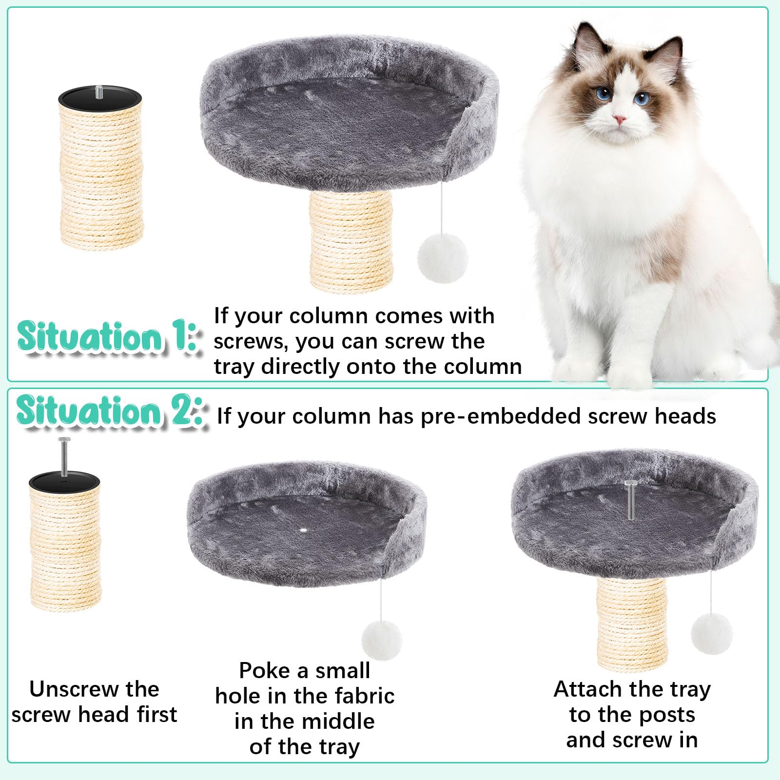 Dansydaisy tornillo M8 incluido, montaje sencillo para arbol-gato