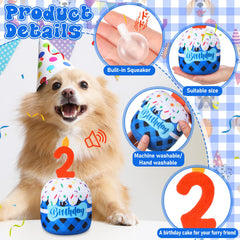 Dansydaisy torta-cumpleanos-perro 2o azul con cuadritos, perfecto para celebraciones.