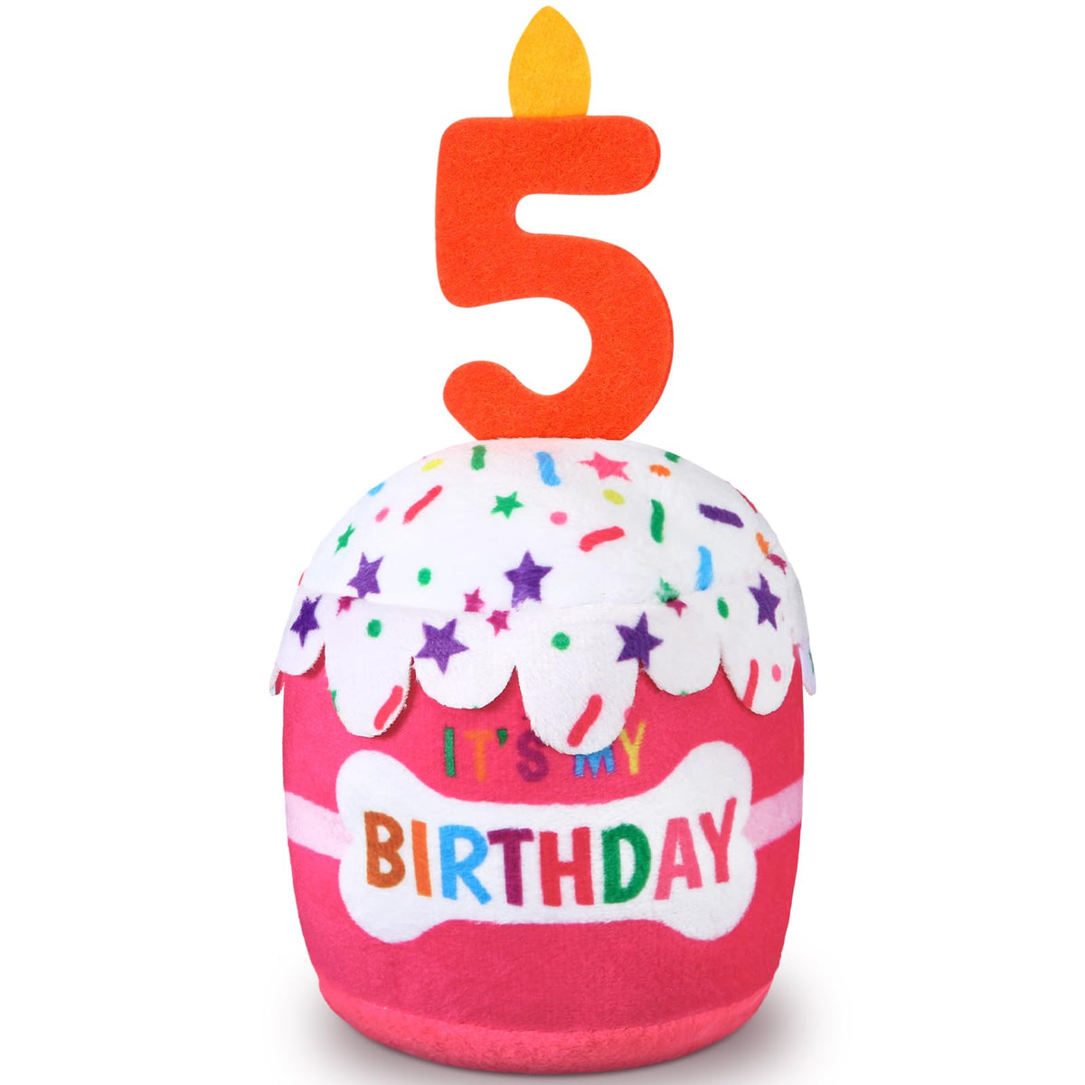 Dansydaisy torta-cumpleanos-perro-5anos: regalo decorativo y juguete sensorial para cumpleaños.