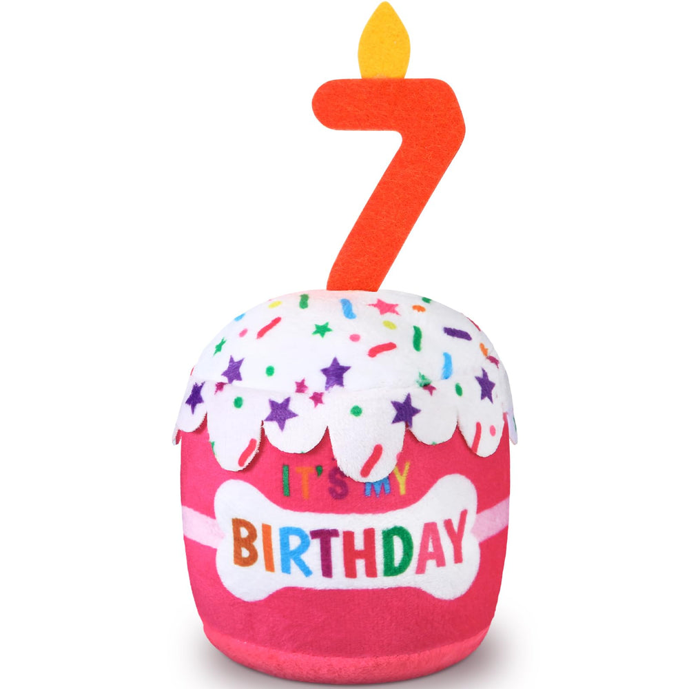 Dansydaisy torta-cumpleanos-perro 7: juguete suave para celebrar el cumpleaños canino.