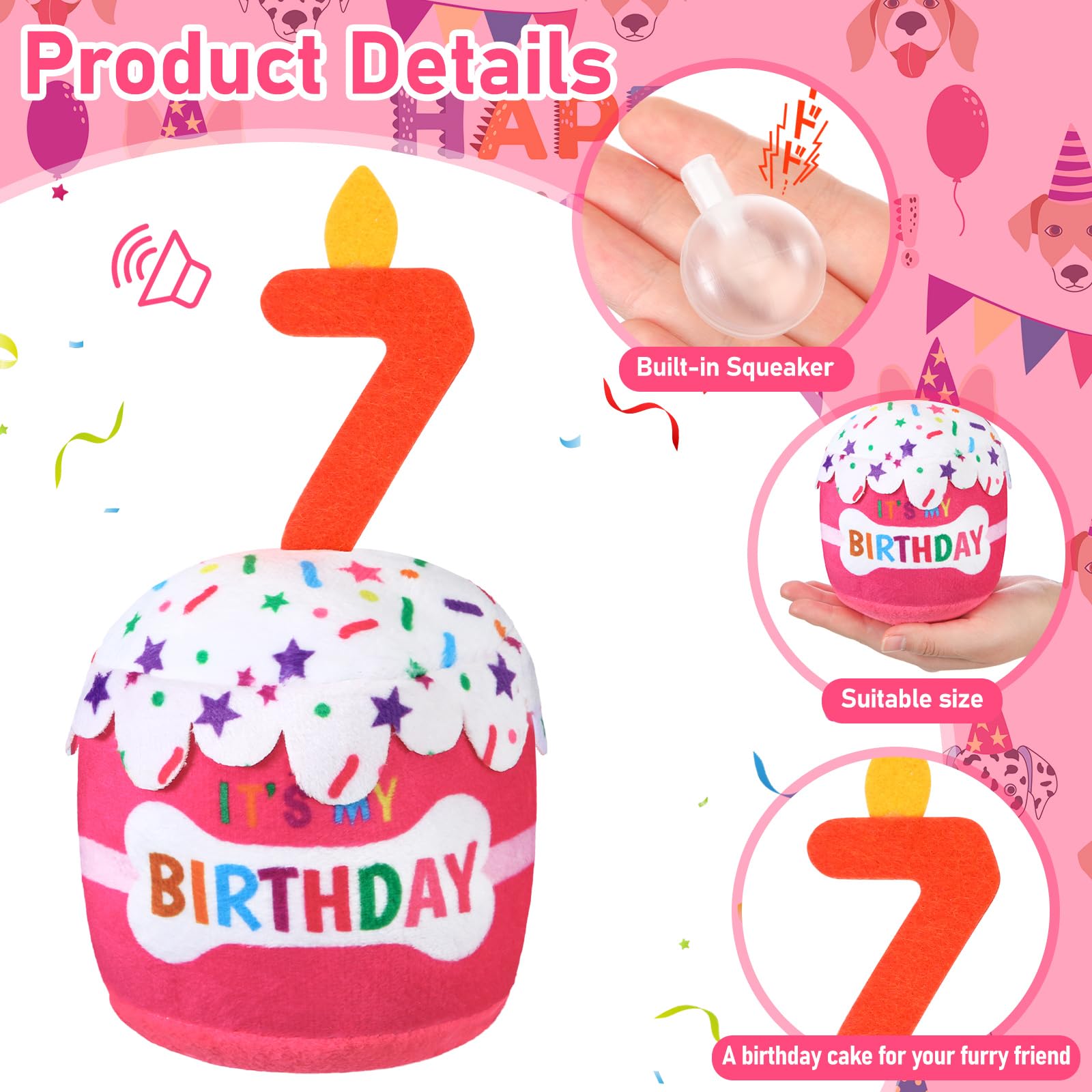 Dansydaisy torta-cumpleanos-perro-rosa: diseño 3D para una fiesta divertida.