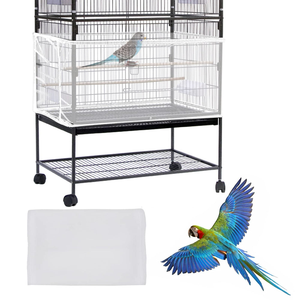 Daoeny cobertor-jaula-aves blanco, protege la jaula y evita derrames de semillas.