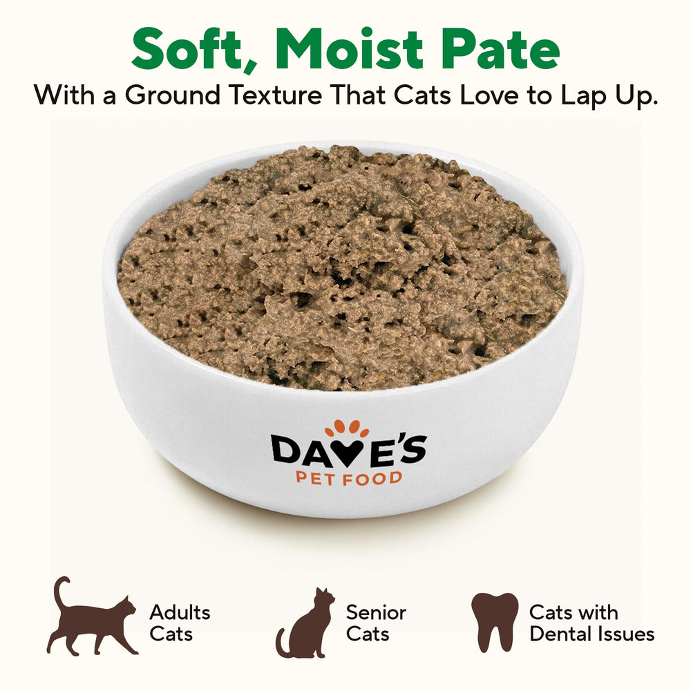 Dave's Pet Food etiqueta azul, información nutricional clara para dueños responsables