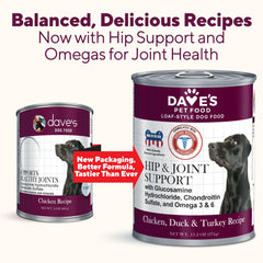Dave's Pet Food Glucosamina Condroitina: comida con pollo real para movilidad diaria.